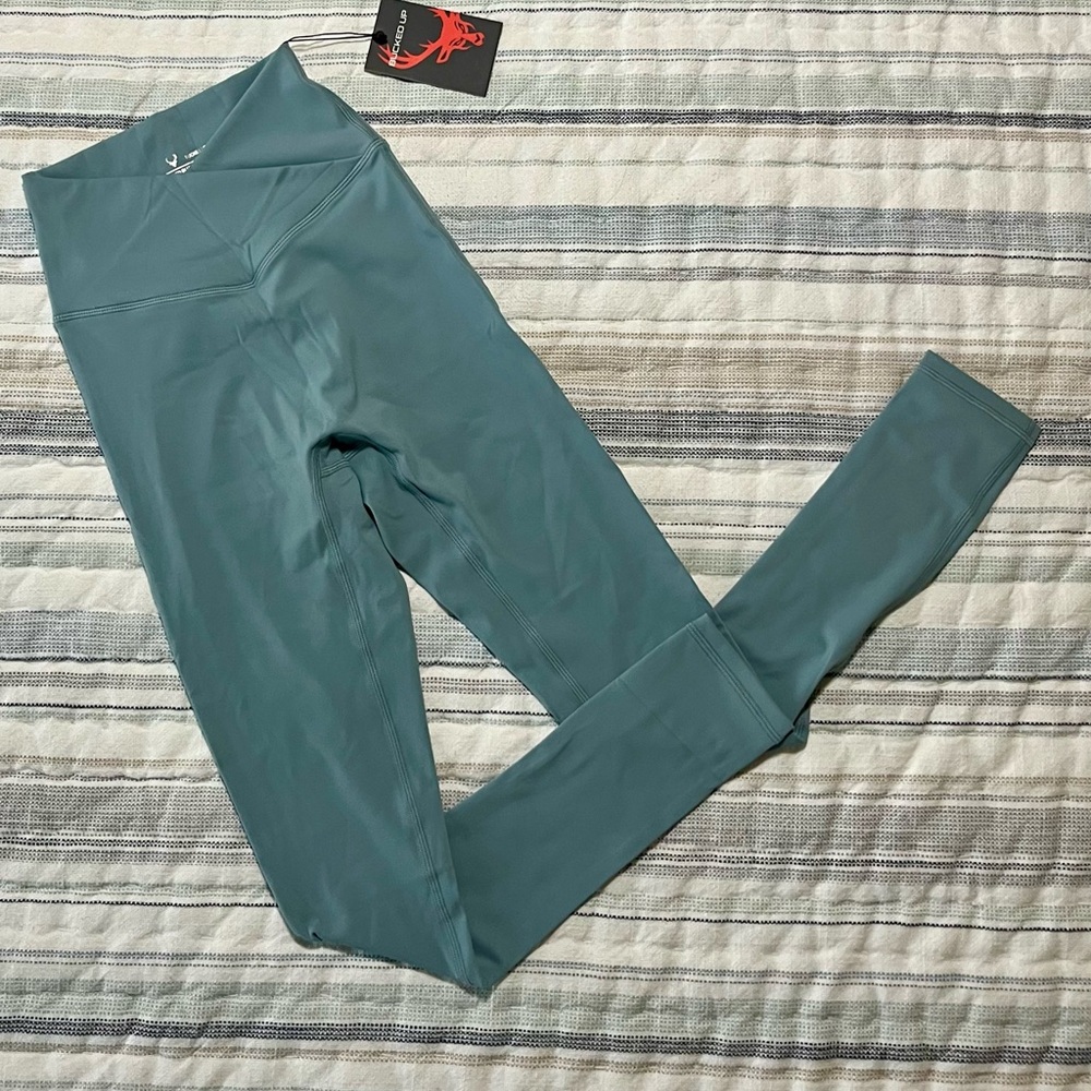 High-Waist Teal Leggings - Women's Activewear